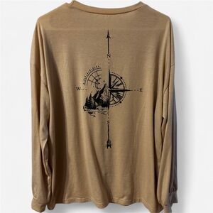 Tan Long Sleeve Shirt with Compass Design